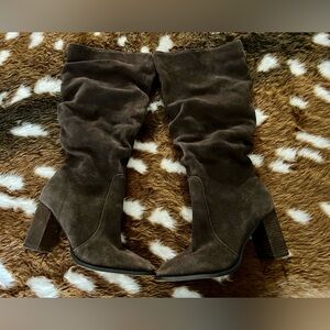 Splendid Suede Slouch Boots Heel BoHo Western Indie Fall Chic